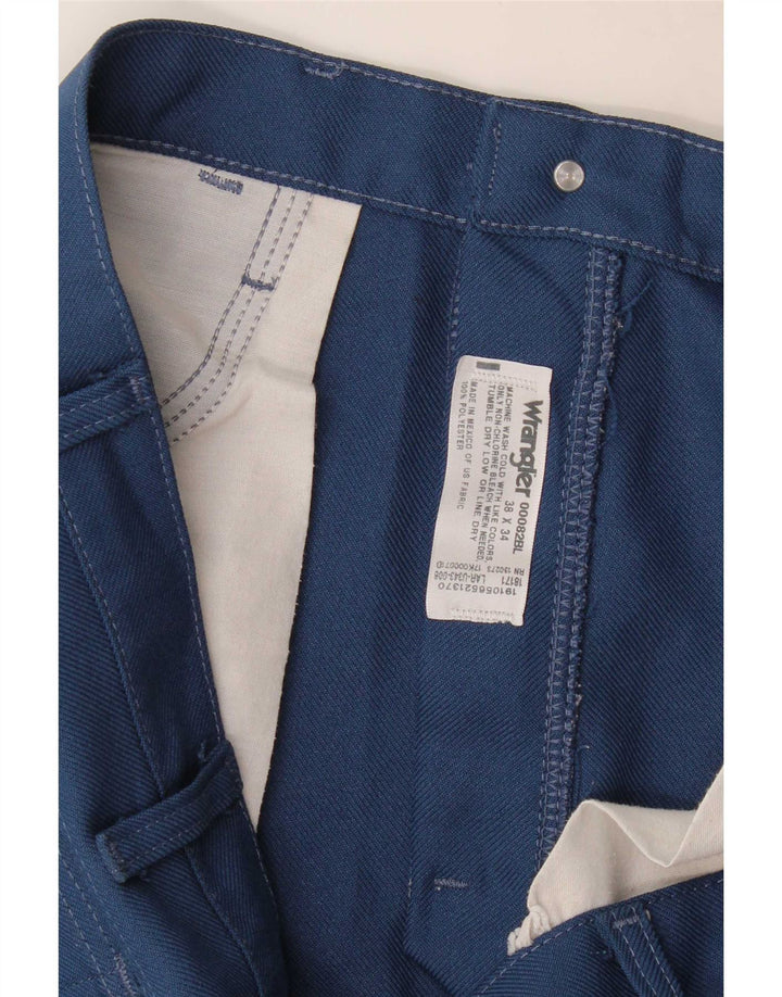 Pantalón Casual Recto Para Hombre Wrangler W38 L34 Poliéster Azul