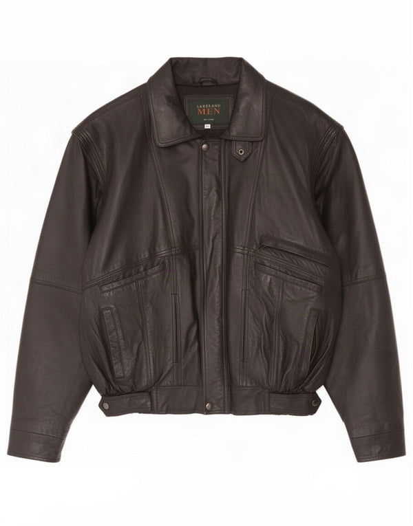 Lakeland Chaqueta de cuero para hombre Reino Unido 40 Grande Negro