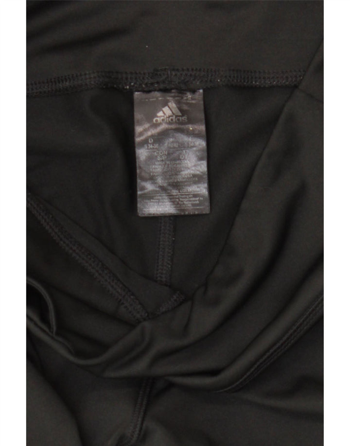 Adidas Leggings Capri para Mujer Reino Unido 8/10 Pequeño Poliéster Negro