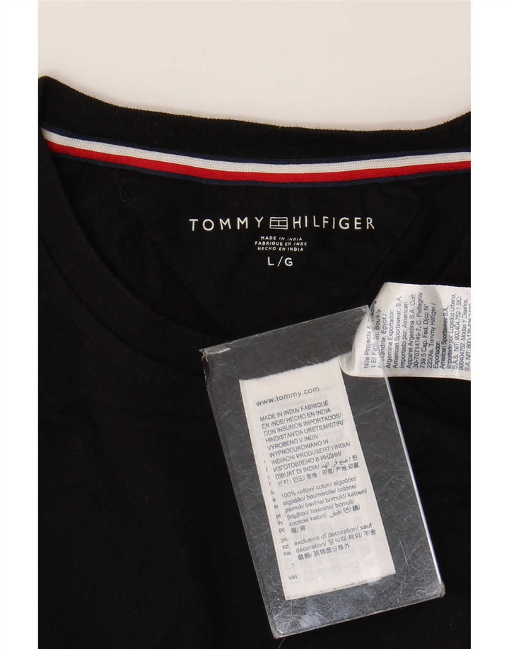 Tommy Hilfiger - Camiseta para hombre, talla grande, algodón negro