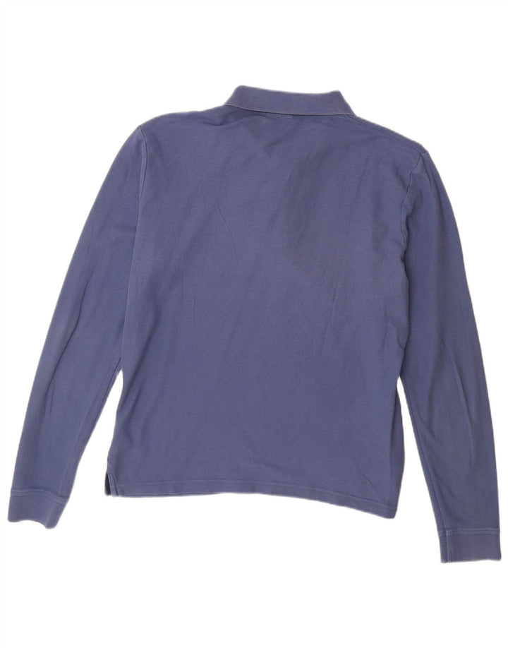 FILA Polo de manga larga para hombre de algodón azul grande