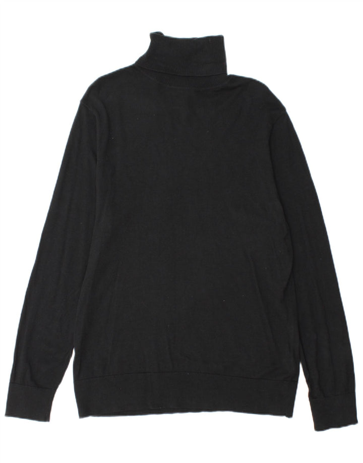 Chaps Suéter tipo jersey con cuello vuelto para mujer UK 46 Grande Algodón negro