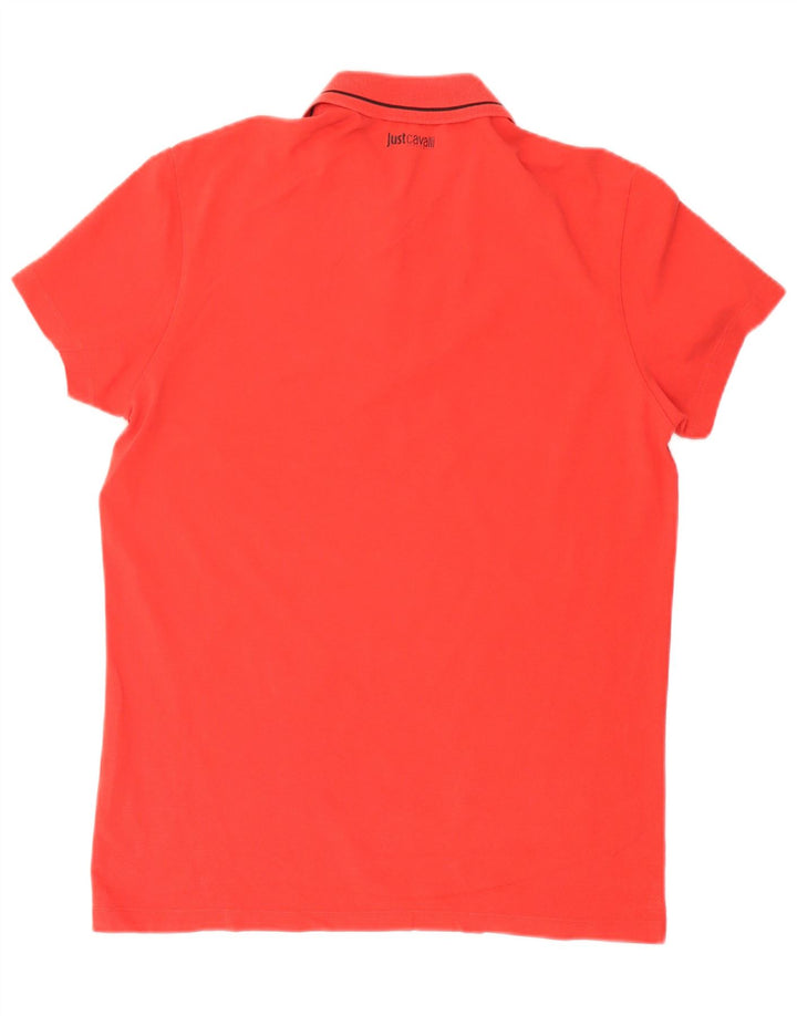 Just Cavalli Polo para hombre de algodón rojo grande