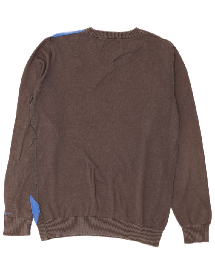 Jack & Jones Jersey con cuello en V para hombre, talla grande, algodón gris Argyle/Diamond