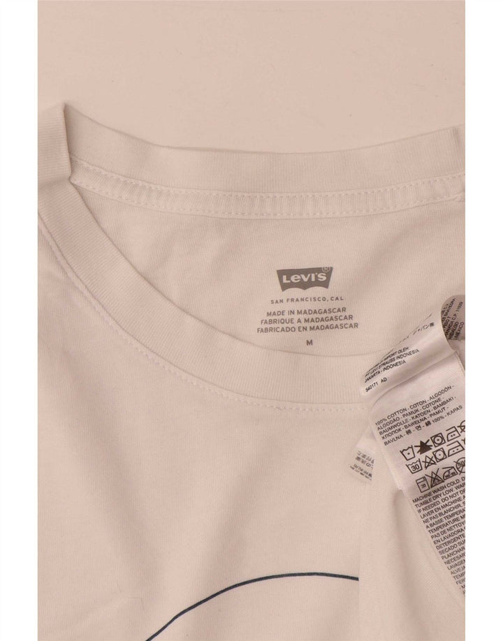 Levi's Camiseta gráfica para mujer Top UK 44 Algodón blanco mediano