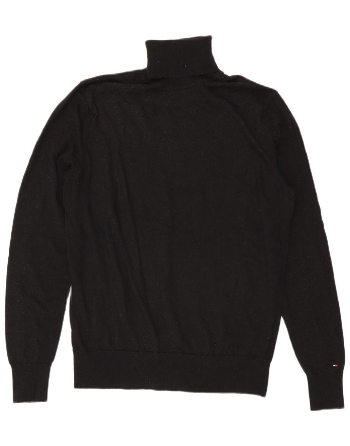 Tommy Hilfiger Jersey con cuello vuelto para hombre, talla 2XL, lana negra