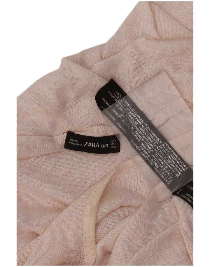 Zara - Jersey con cuello barco para mujer, talla 40, poliéster rosa medio