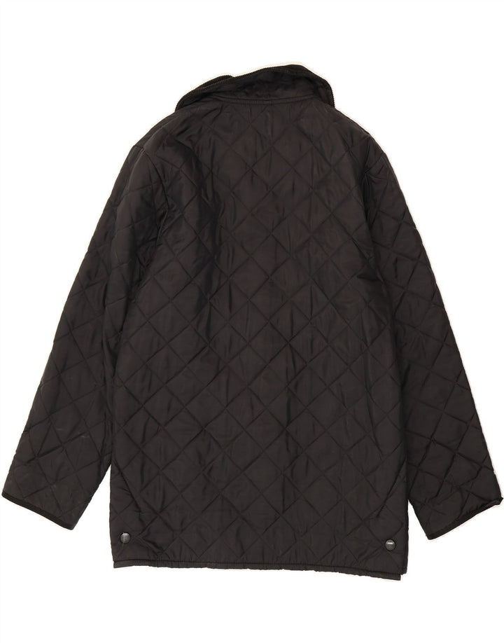 BARBOUR Mens LIDDESDALE Quilted Jacket UK 36 Small Black Nylon Vintage Barbour and Second-Hand Barbour from Messina Hembry 