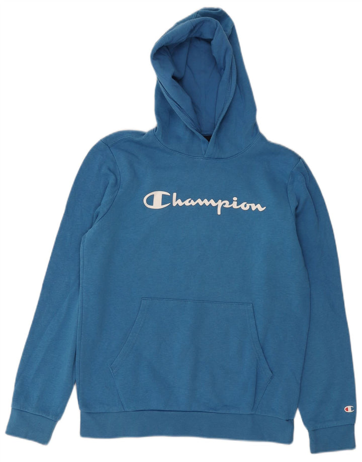 CHAMPION Jersey con capucha gráfica para niños 13-14 años XL Algodón azul