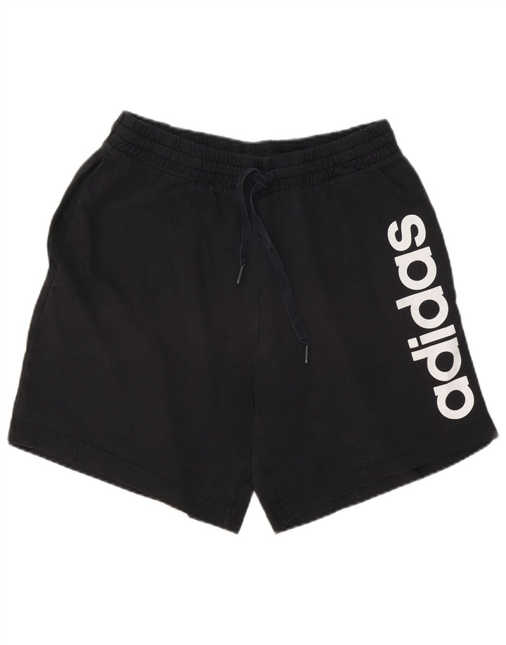 Adidas Pantalones cortos deportivos gráficos para hombre Algodón negro mediano