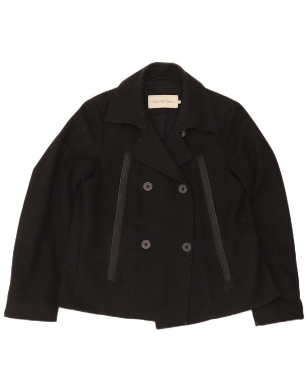 CALVIN KLEIN JEANS Chaquetón para mujer UK 44 Lana negra mediana