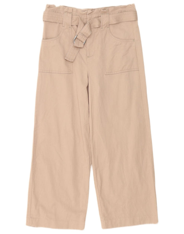 White Stuff Pantalones Cortos De Cintura Alta Para Mujer UK 8 Small W30 L24 Beige