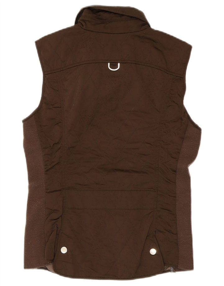 Massimo Dutti Chaleco Acolchado Mujer UK 42 Marrón Medio Poliéster