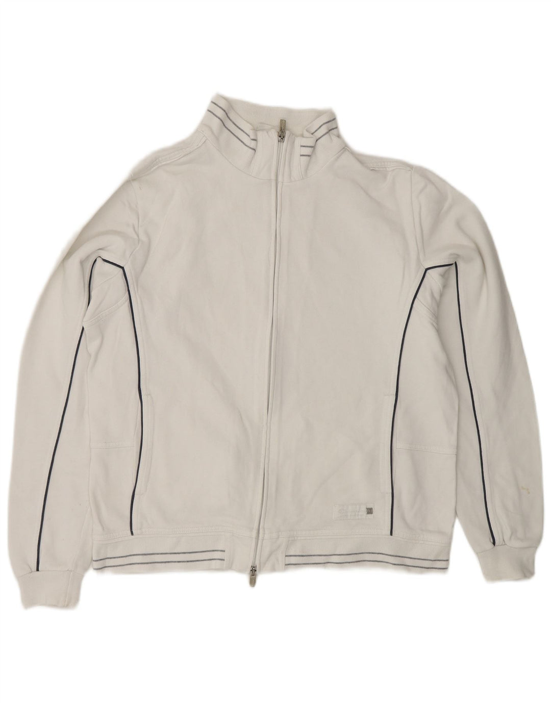 CHAMPION Chaqueta superior de chándal de ajuste fácil para mujer UK 46 Grande Algodón blanco
