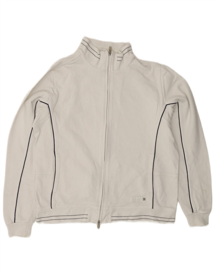 CHAMPION Chaqueta superior de chándal de ajuste fácil para mujer UK 46 Grande Algodón blanco