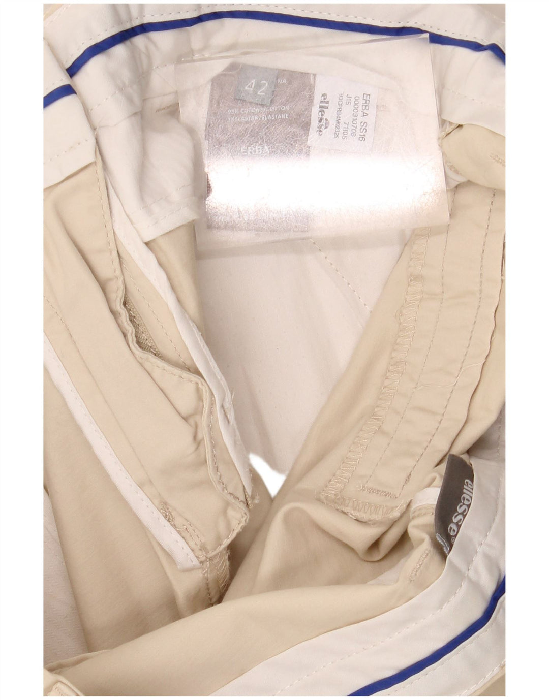 ELLESSE Pantalones cortos chinos para mujer IT 42 Medium W30 Algodón beige