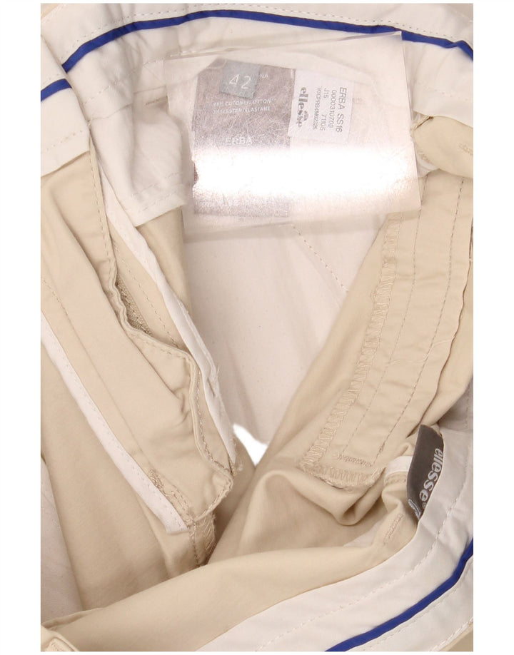 ELLESSE Pantalones cortos chinos para mujer IT 42 Medium W30 Algodón beige