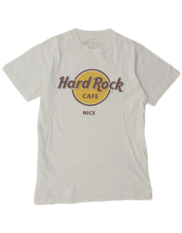 Hard Rock Cafe - Camiseta para hombre, diseño gráfico, talla pequeña, algodón blanco