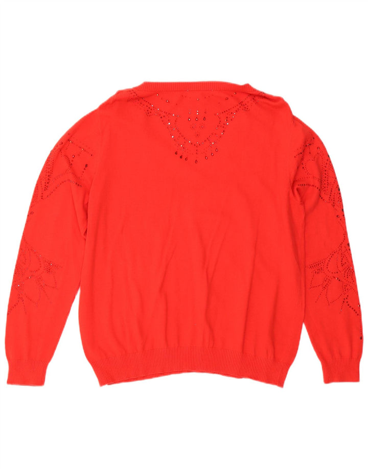 Desigual Jersey de gran tamaño con cuello en V para mujer UK 10 Small Red