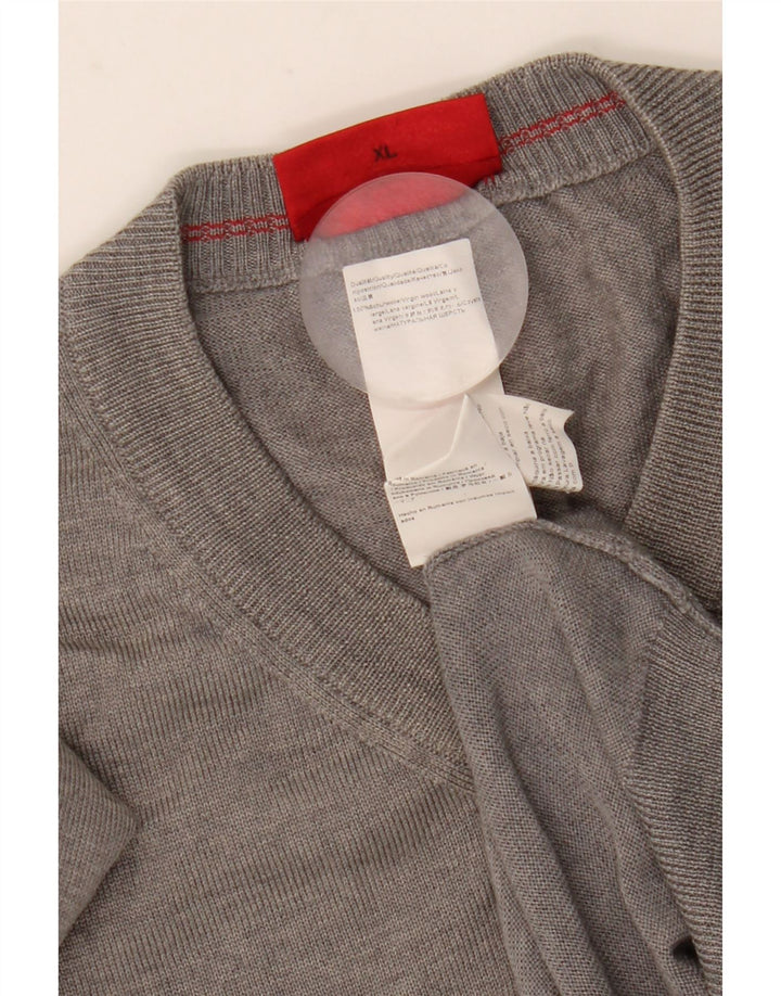 Hugo Boss Hombre Jersey con Cuello en V Jersey XL Lana Gris