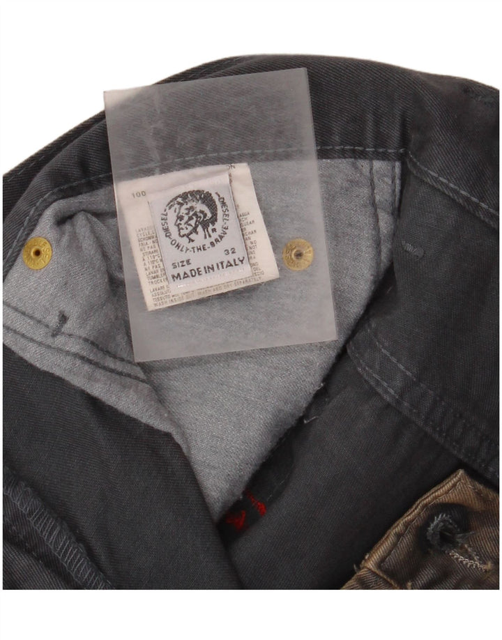 DIESEL Pantalones casuales con corte de bota para hombre W32 L32 Beige Tie Dye Algodón