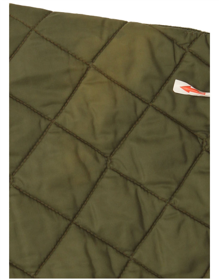 Vintage hombres acolchado Gilet Reino Unido 40 verde grande