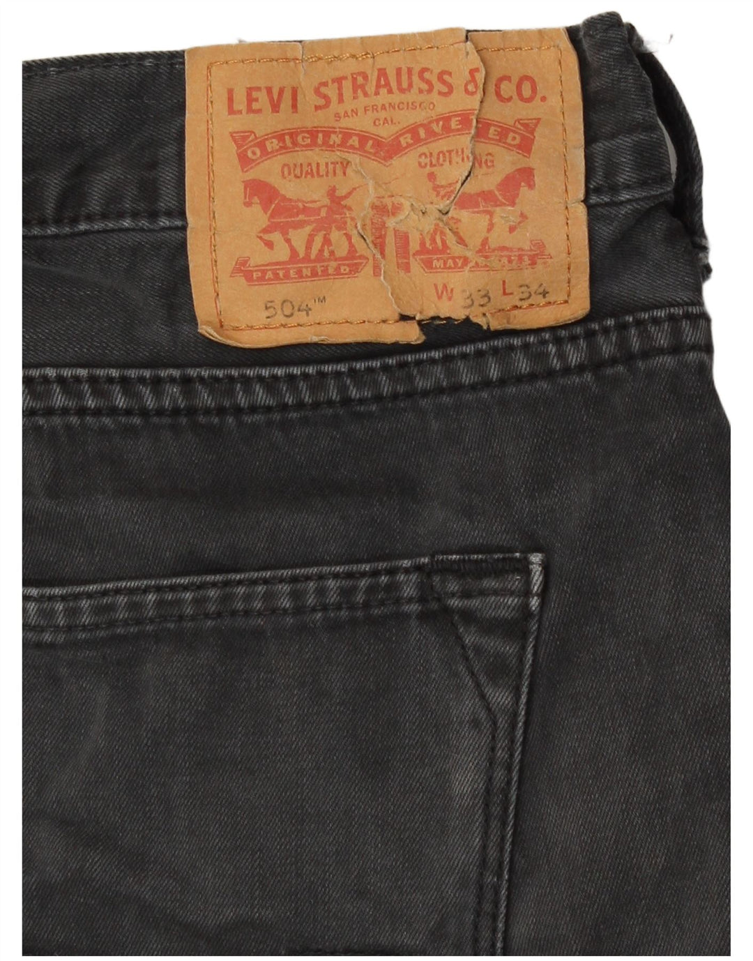 Levi's Jeans rectos 504 para hombre W33 L34 Algodón gris