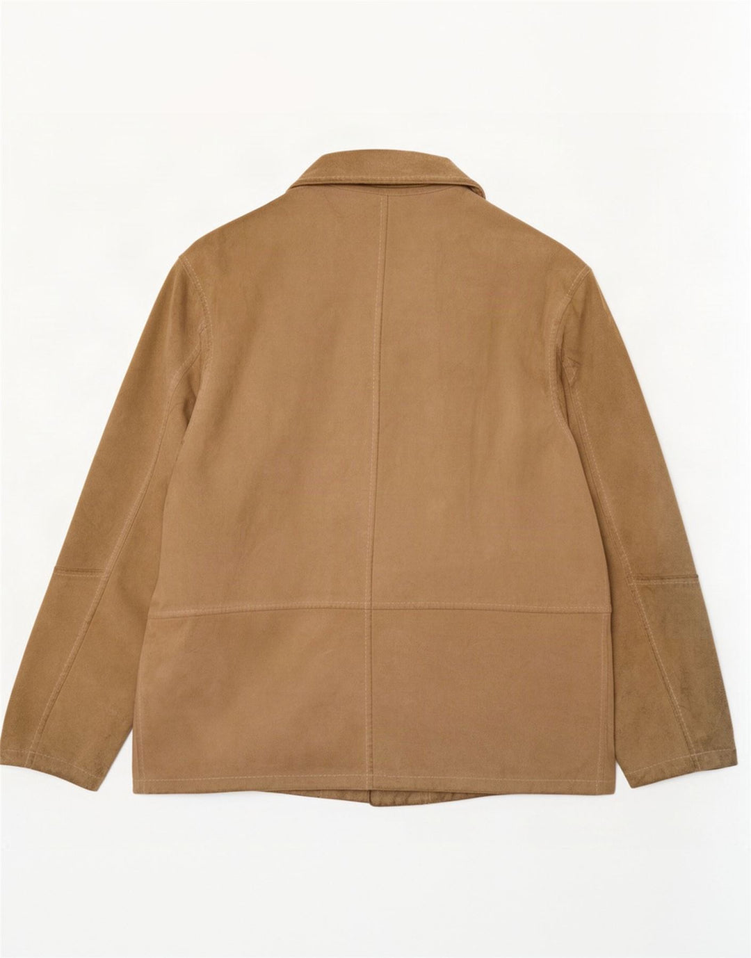 Vintage hombres ante chaqueta Reino Unido 38 cuero beige medio