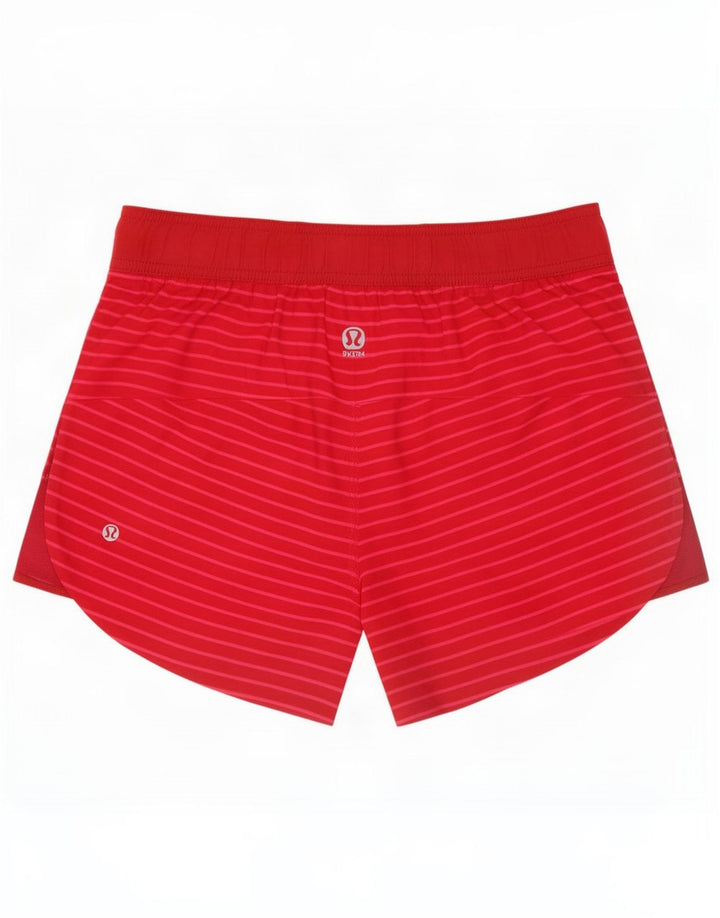 Lululemon Pantalones cortos deportivos para mujer US 6 mediano rosa a rayas