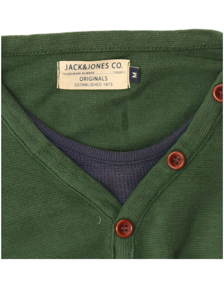 JACK & JONES Hombre Top Manga Larga Verde Medio