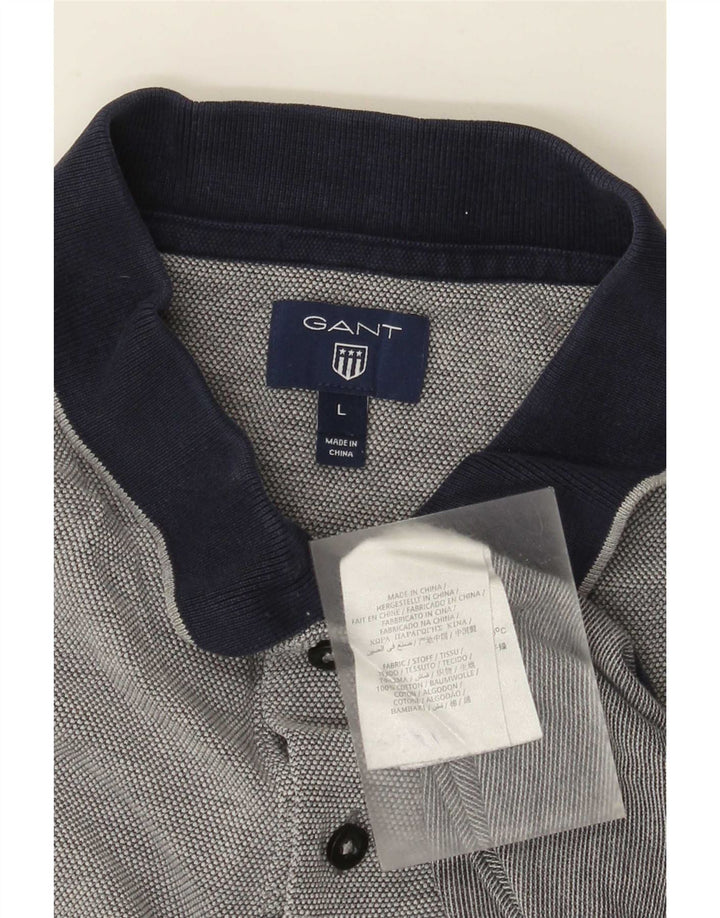 Gant Polo Hombre Grande Gris Algodón