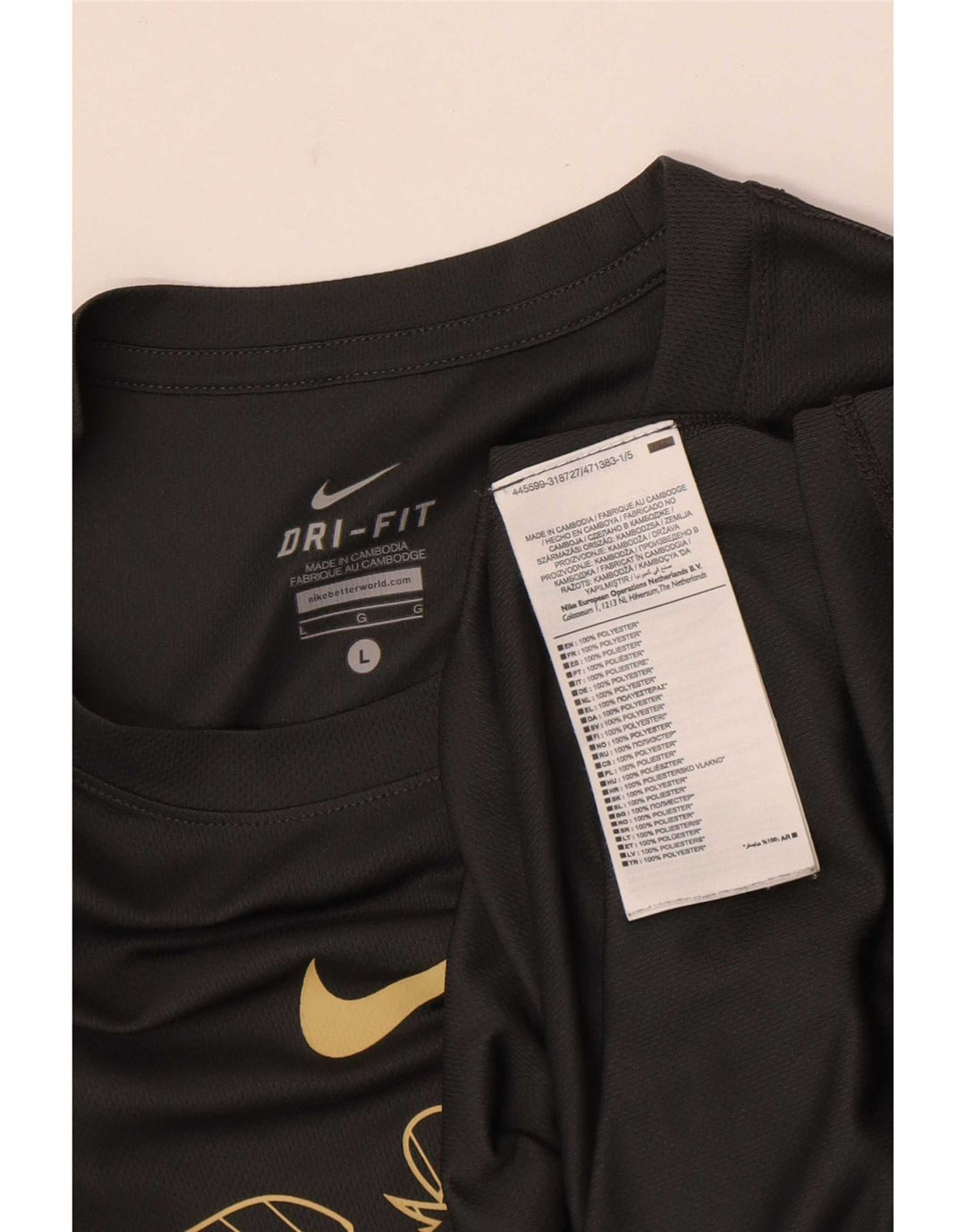 Camiseta Nike Dri Fit Graphic para hombre, talla grande, poliéster gris