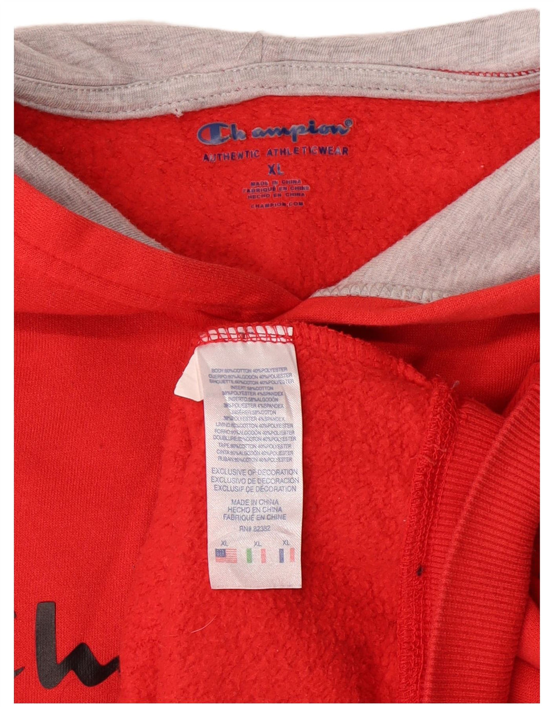 Champion Sudadera con capucha gráfica para niños 13-14 años XL Algodón rojo