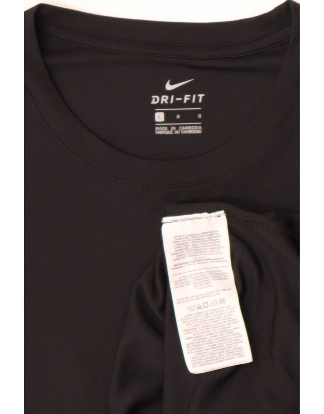 Nike Dri Fit Graphic Camiseta para hombre, talla grande, poliéster negro