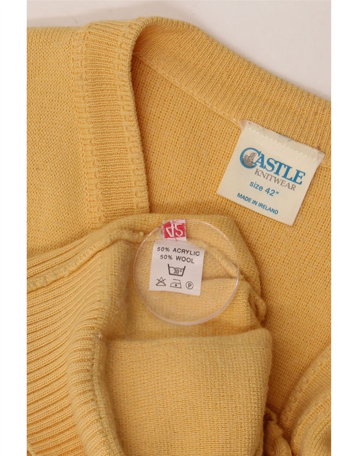 CASTLE Suéter cárdigan para mujer EU 42 Acrílico amarillo grande
