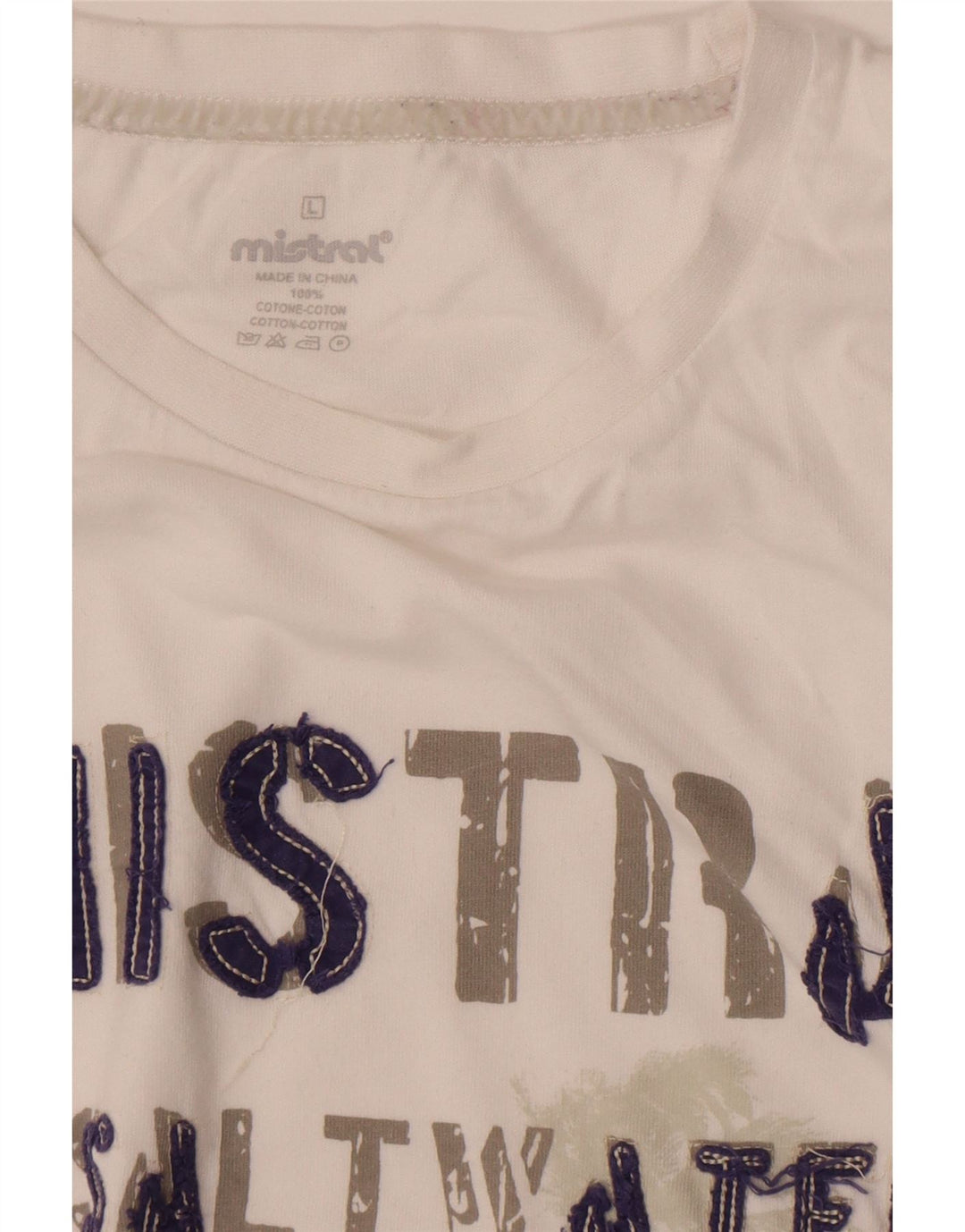 Mistral - Camiseta gráfica para hombre, talla grande, algodón blanco