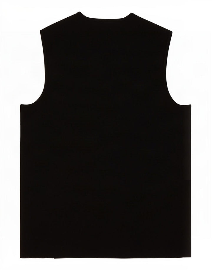 Zara Mujer Chaleco Top UK 10 Pequeño Poliéster Negro