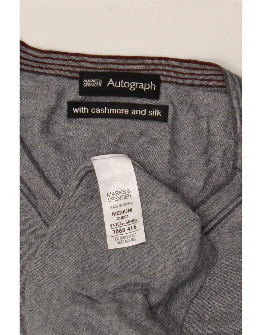Marks & Spencer Camiseta Autograph para hombre de manga larga de algodón gris medio