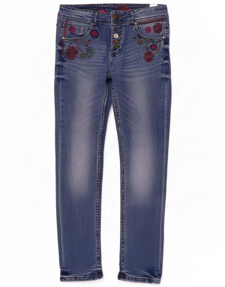 Jeans Desigual Mujer Slim W26 L29 Poliéster Azul