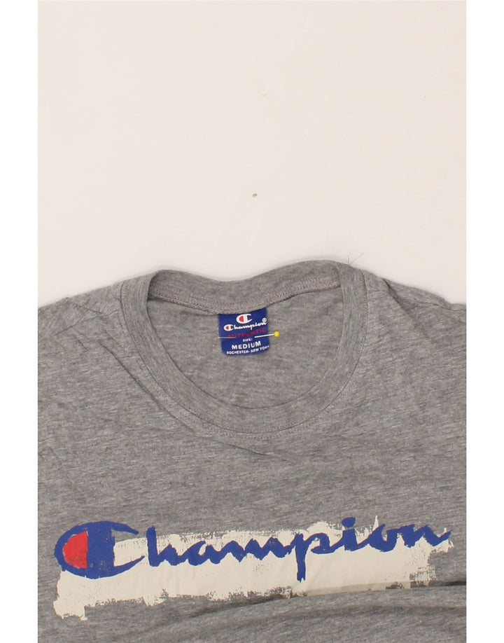 CHAMPION Mens Graphic T-Shirt Top Medium Grey Vintage Champion and Second-Hand Champion from Messina Hembry 