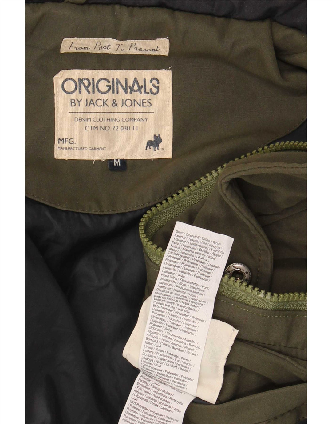 Jack & Jones Chaqueta cortavientos con capucha para hombre ES 38 Mediano Caqui Poliéster
