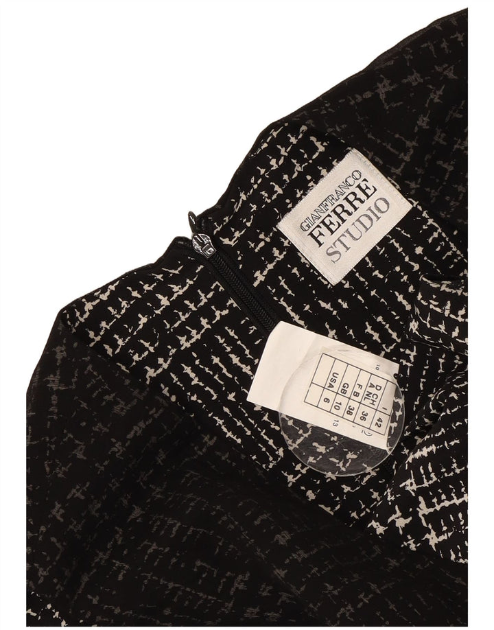 Gianfranco Ferre Vestido tubo para mujer UK 10 Small Black Houndstooth