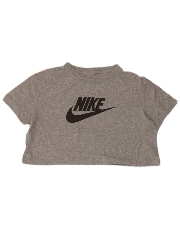 NIKE Camiseta corta holgada con gráfico para mujer UK 40 Gris medio moteado