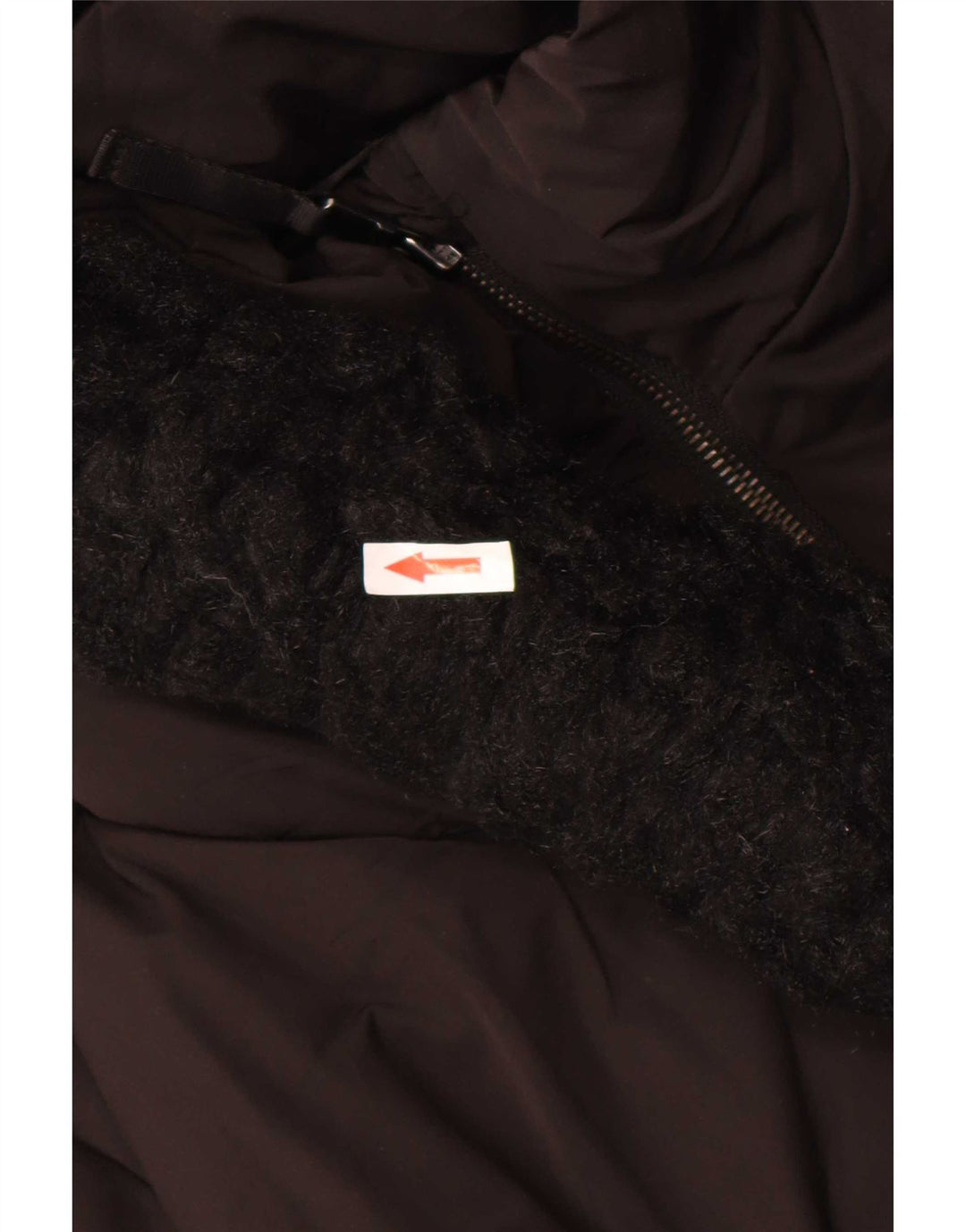 Zara Mujer Abrigo Acolchado Con Capucha UK 40 Small Poliéster Negro