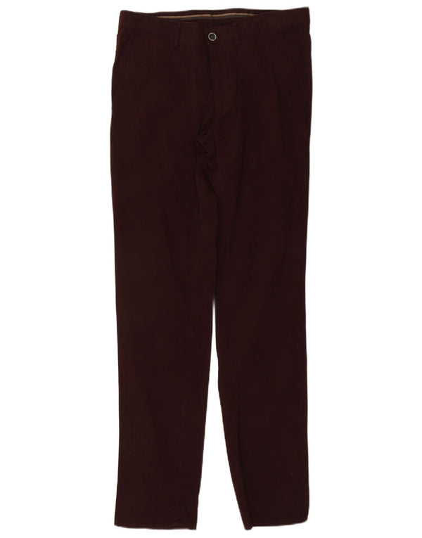 Massimo Dutti Pantalón Chino Slim Hombre W32 L33 Algodón Burdeos