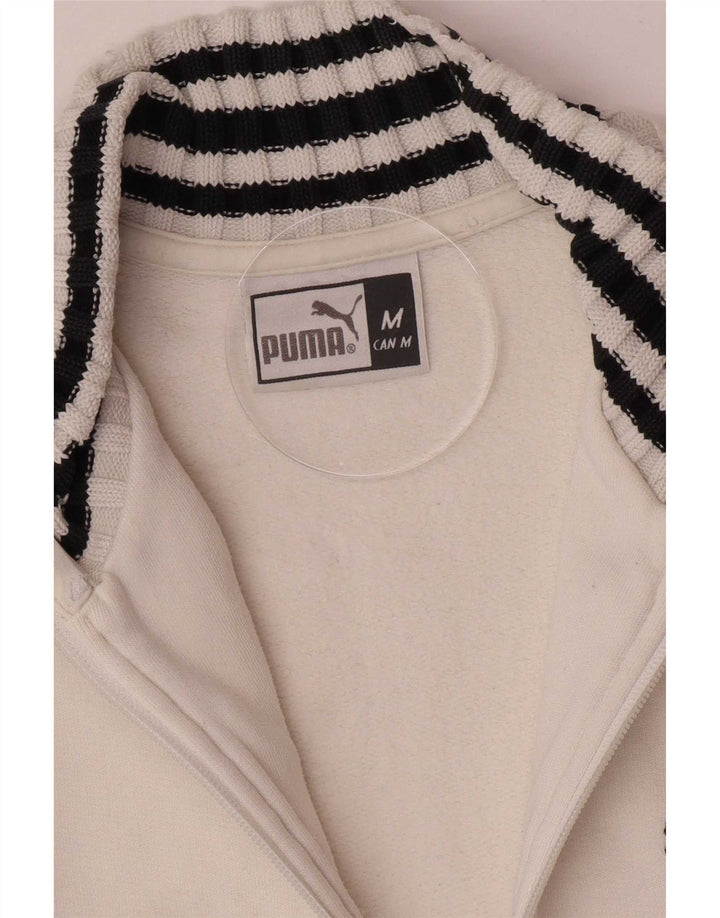 Puma - Chaqueta de chándal para mujer, talla 40, talla mediana, color blanco a rayas