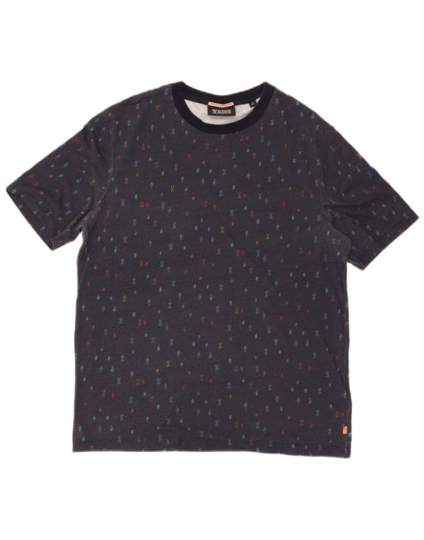 Scotch & Soda Hombre Camiseta Gráfica Top XL Azul Marino Algodón