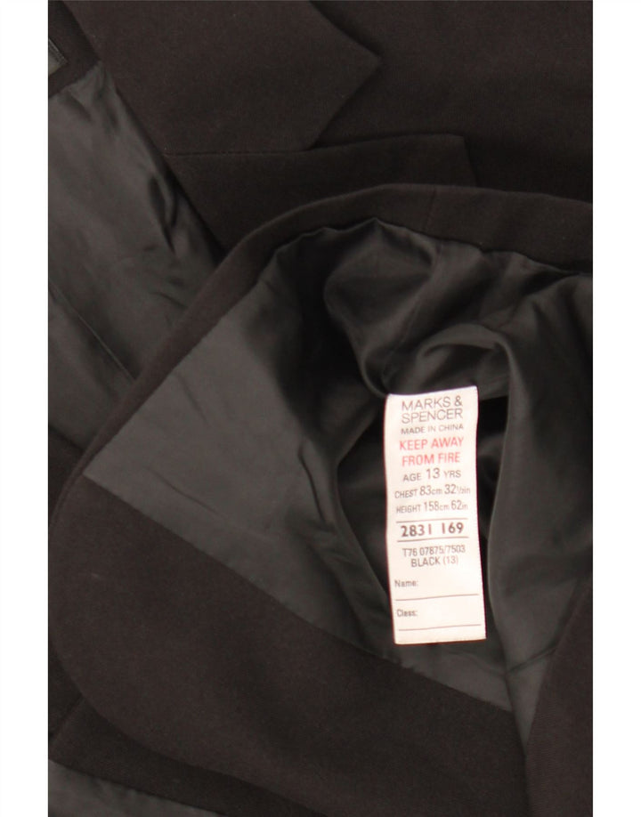 MARKS & SPENCER Chaqueta tipo blazer de 2 botones para niña 12-13 años Poliéster negro