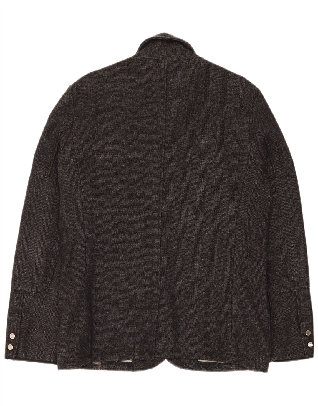 Zara Mens Utility Jacket UK 40 Large Gris Espiga Lana