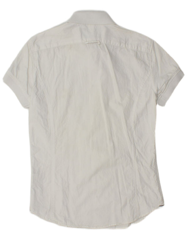 Armani Jeans Camisa de manga corta para hombre Small White Cotton